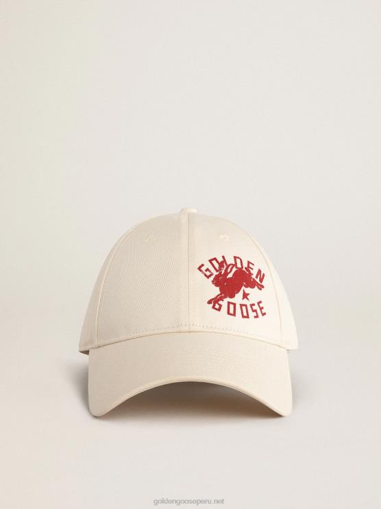 FDVPX354 Golden Goose hombres gorra de béisbol heritage blanca con logo cny