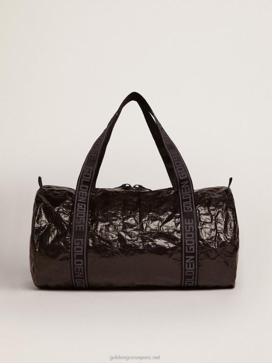 FDVPX844 Golden Goose hombres Bolsa de deporte negra star collection con estrellas blancas laterales