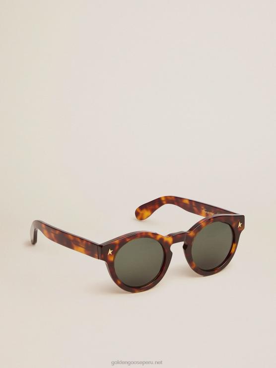 FDVPX338 Golden Goose hombres Sunframe estilo cameron panthos con marco marrón havana y detalles dorados