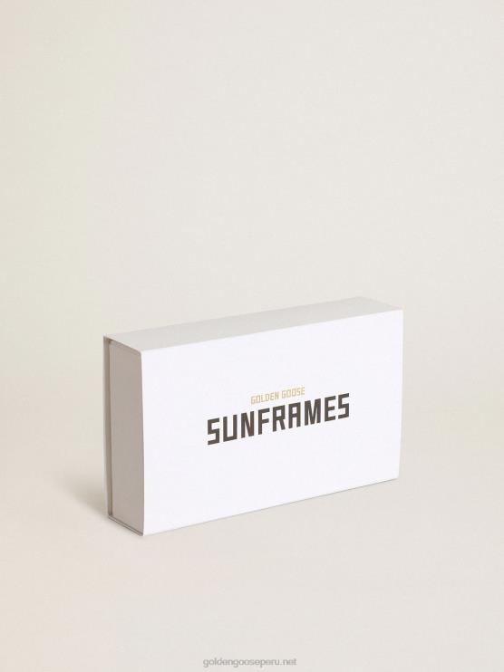FDVPX338 Golden Goose hombres Sunframe estilo cameron panthos con marco marrón havana y detalles dorados
