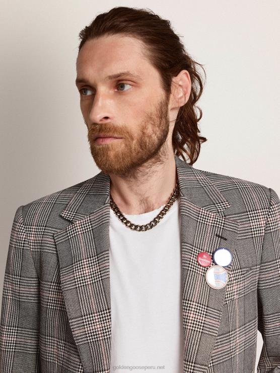 FDVPX839 Golden Goose hombres Collar de cadena de la colección Timeless Jewelmates en color plata envejecida.