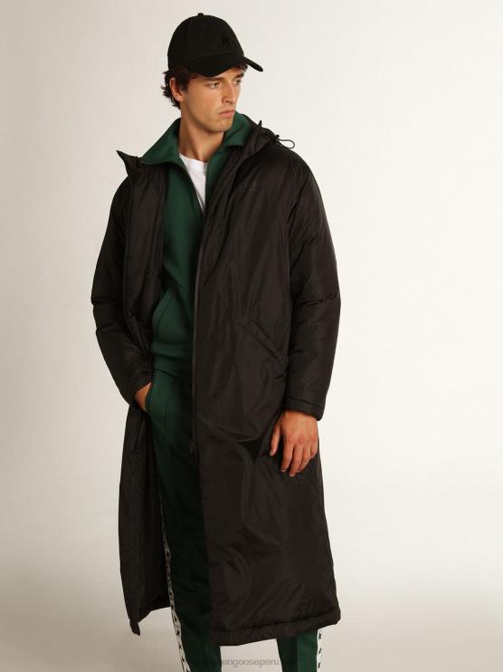 FDVPX798 Golden Goose hombres chamarra acolchada con capucha hasta los tobillos black star collection