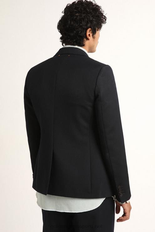 FDVPX812 Golden Goose hombres americana de botonadura sencilla de gabardina de lana azul oscuro