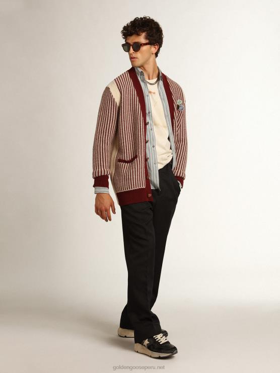 FDVPX750 Golden Goose hombres camisa de la colección Journey con rayas aguamarinas