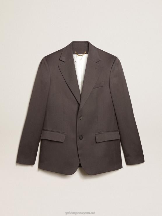 FDVPX799 Golden Goose hombres blazer de botonadura sencilla de lana gris