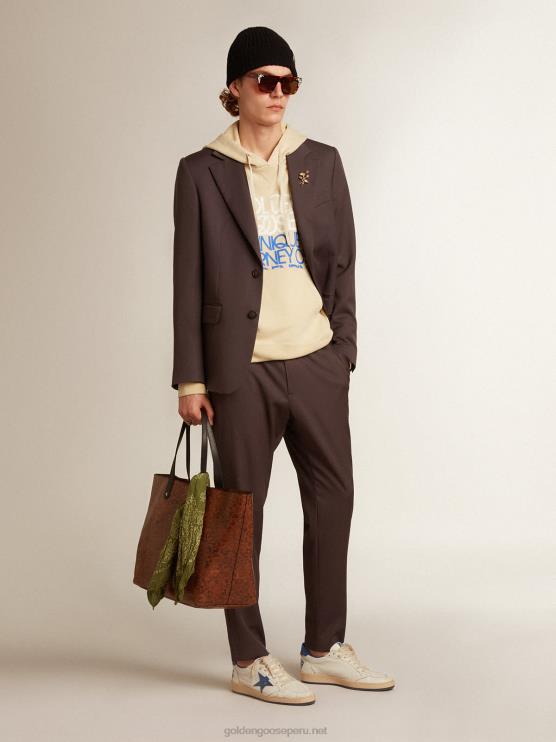 FDVPX799 Golden Goose hombres blazer de botonadura sencilla de lana gris