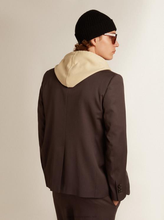 FDVPX799 Golden Goose hombres blazer de botonadura sencilla de lana gris