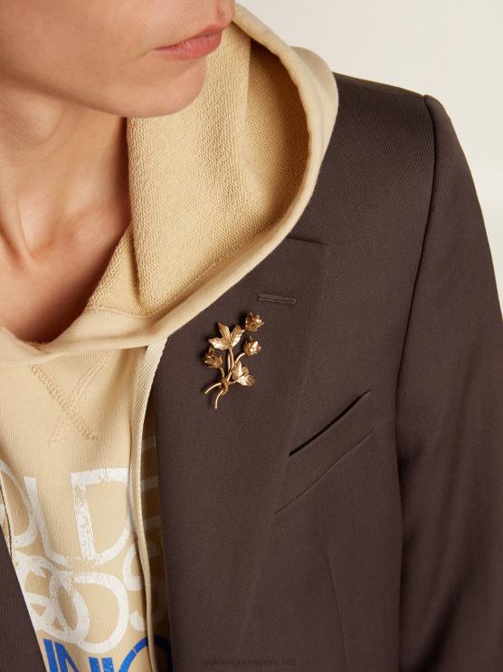 FDVPX799 Golden Goose hombres blazer de botonadura sencilla de lana gris