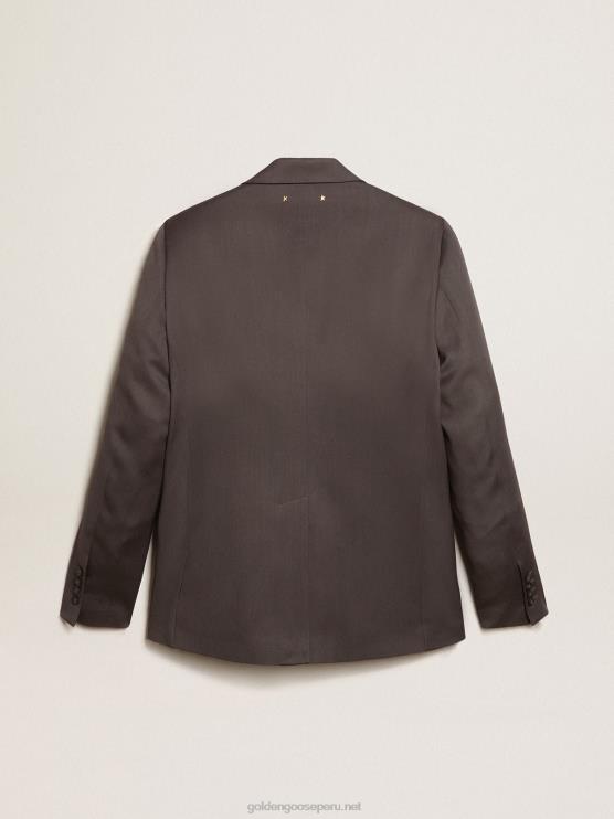 FDVPX799 Golden Goose hombres blazer de botonadura sencilla de lana gris