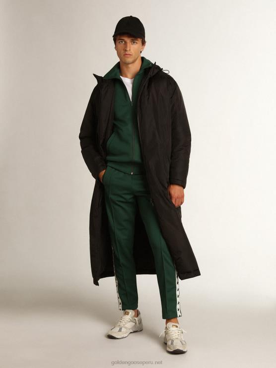 FDVPX755 Golden Goose hombres camiseta blanca de la colección star con logo y estrella en contraste en verde