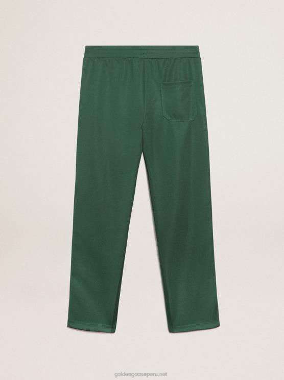 FDVPX710 Golden Goose hombres joggers verdes con estrellas a los lados