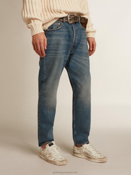 FDVPX740 Golden Goose hombres colección jeans slim fit con lavado medio