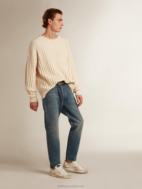 FDVPX740 Golden Goose hombres colección jeans slim fit con lavado medio