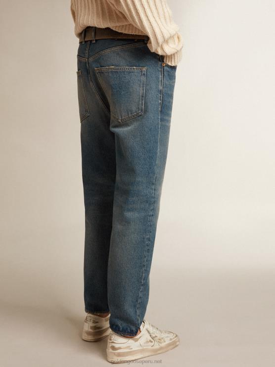 FDVPX740 Golden Goose hombres colección jeans slim fit con lavado medio