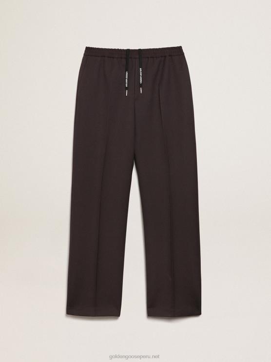 FDVPX746 Golden Goose hombres Pantalón jogging de pernera ancha color regaliz colección journey