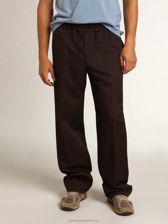 FDVPX746 Golden Goose hombres Pantalón jogging de pernera ancha color regaliz colección journey