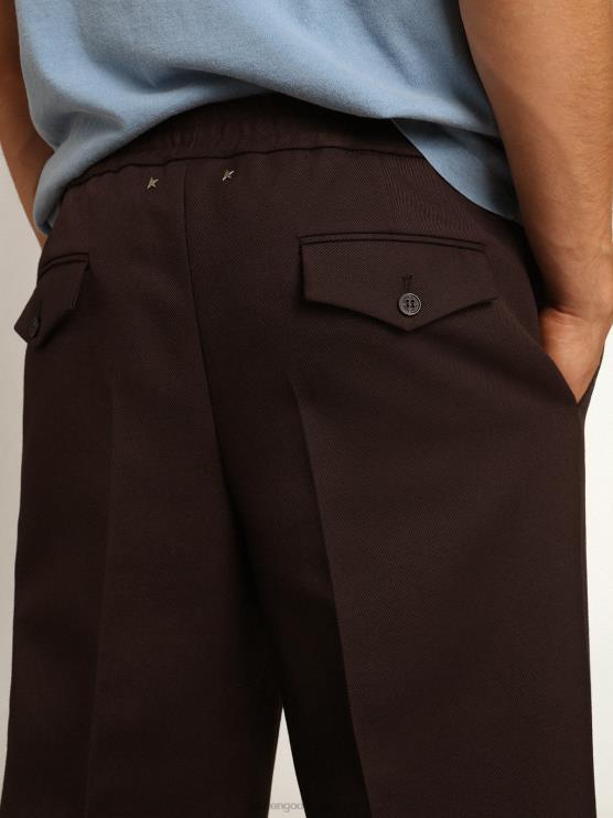 FDVPX746 Golden Goose hombres Pantalón jogging de pernera ancha color regaliz colección journey