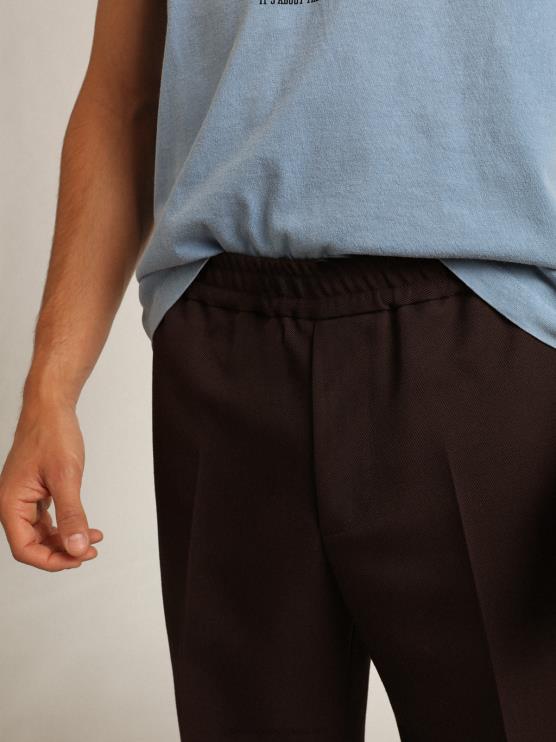 FDVPX746 Golden Goose hombres Pantalón jogging de pernera ancha color regaliz colección journey