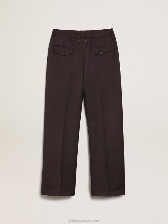 FDVPX746 Golden Goose hombres Pantalón jogging de pernera ancha color regaliz colección journey