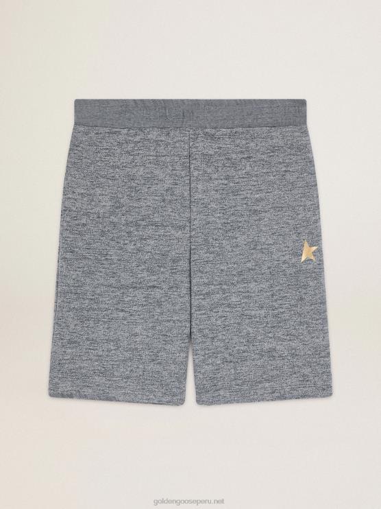 FDVPX748 Golden Goose hombres Bermudas gris melange con estrella dorada