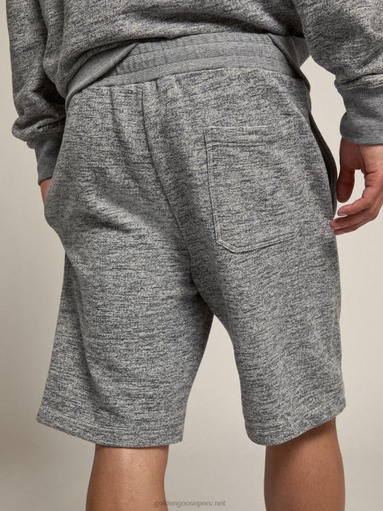FDVPX748 Golden Goose hombres Bermudas gris melange con estrella dorada