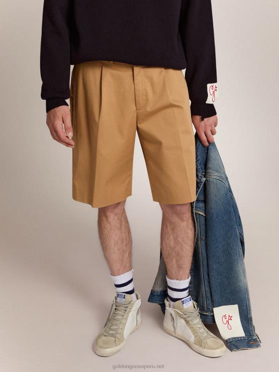 FDVPX766 Golden Goose hombres bermudas collection de algodón beige