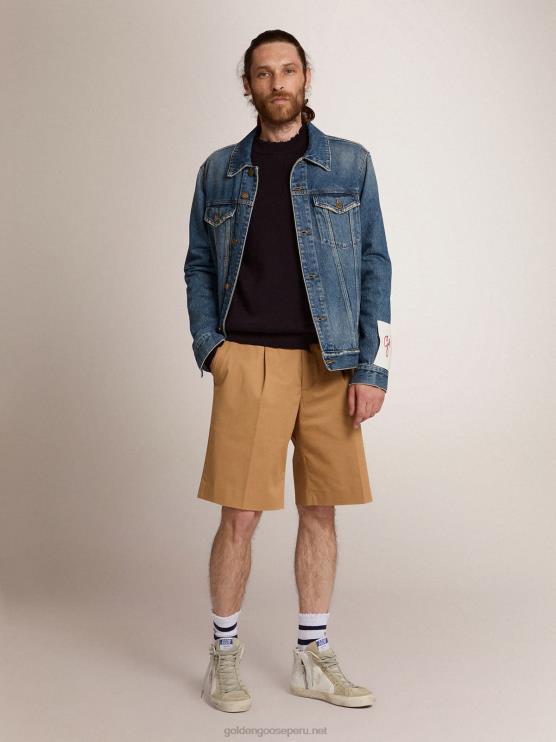 FDVPX766 Golden Goose hombres bermudas collection de algodón beige