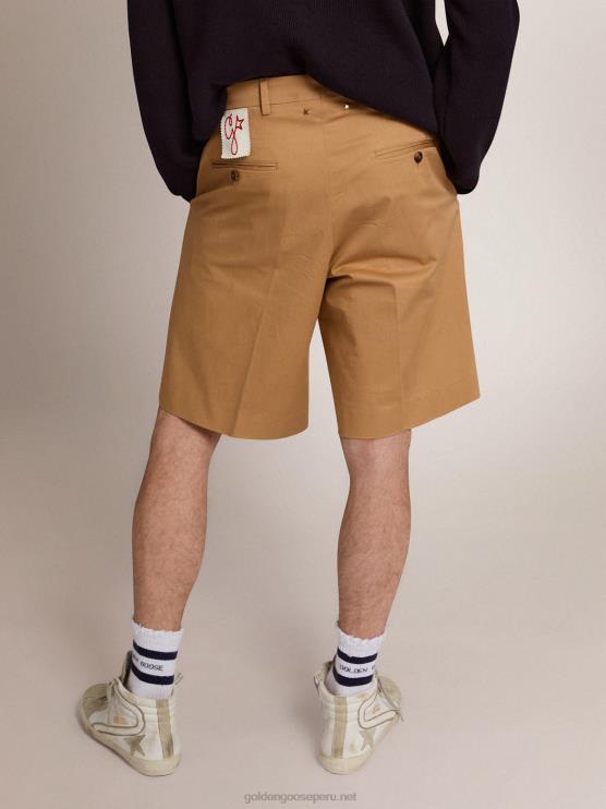 FDVPX766 Golden Goose hombres bermudas collection de algodón beige