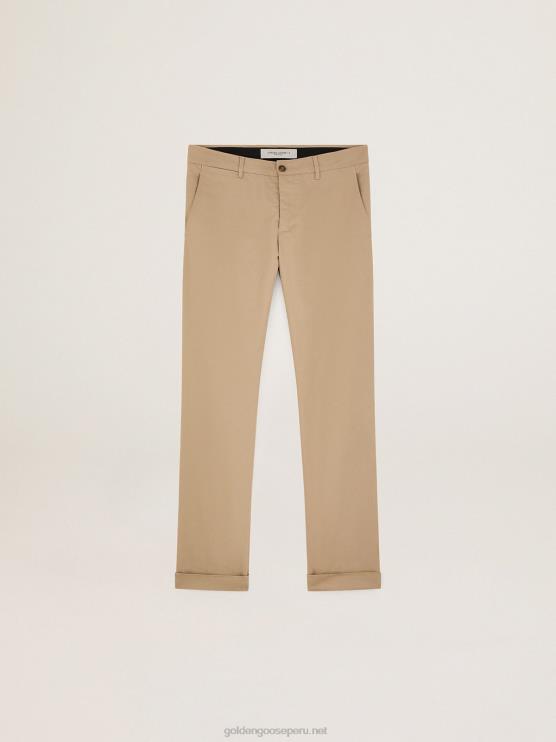 FDVPX771 Golden Goose hombres colección chinos de algodón beige