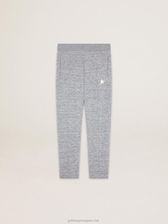 FDVPX778 Golden Goose hombres Joggers grises con estrella dorada delante