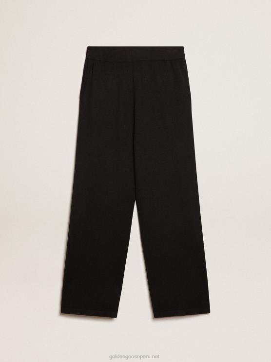 FDVPX790 Golden Goose hombres Joggers negros de mezcla de cachemira