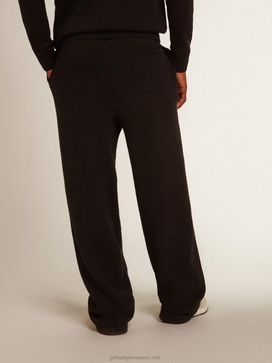FDVPX790 Golden Goose hombres Joggers negros de mezcla de cachemira
