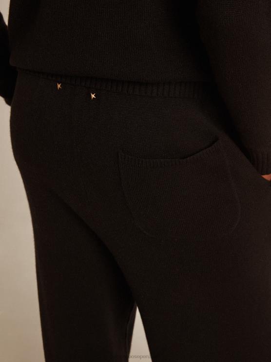 FDVPX790 Golden Goose hombres Joggers negros de mezcla de cachemira