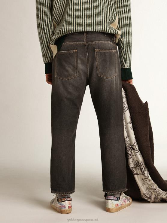 FDVPX801 Golden Goose hombres Vaquero cory negro con efecto lavado a la piedra de la colección Journey