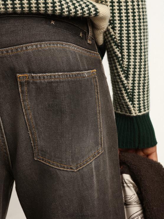 FDVPX801 Golden Goose hombres Vaquero cory negro con efecto lavado a la piedra de la colección Journey