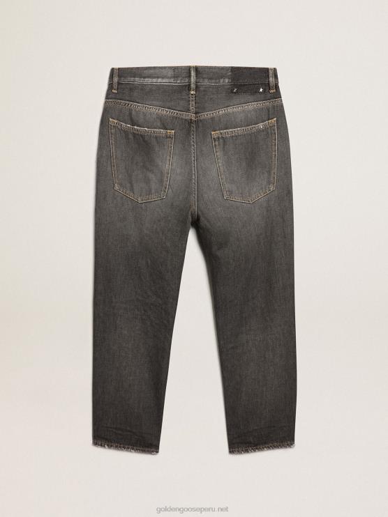 FDVPX801 Golden Goose hombres Vaquero cory negro con efecto lavado a la piedra de la colección Journey