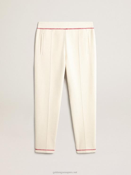 FDVPX802 Golden Goose hombres joggers heritage blancos con logo cny