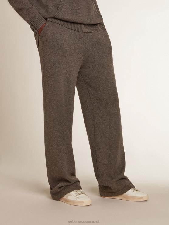 FDVPX815 Golden Goose hombres joggers de mezcla de cachemir gris jaspeado