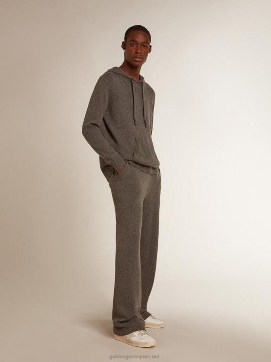FDVPX815 Golden Goose hombres joggers de mezcla de cachemir gris jaspeado