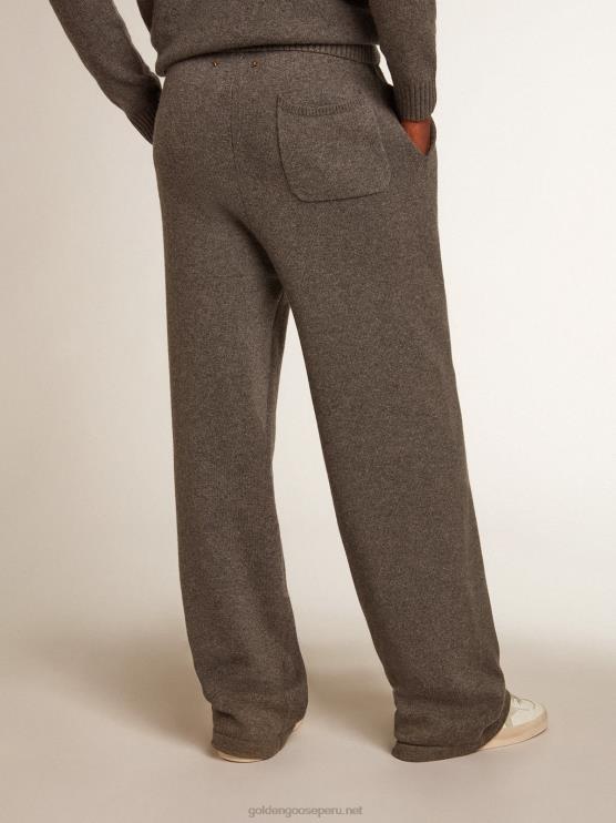 FDVPX815 Golden Goose hombres joggers de mezcla de cachemir gris jaspeado