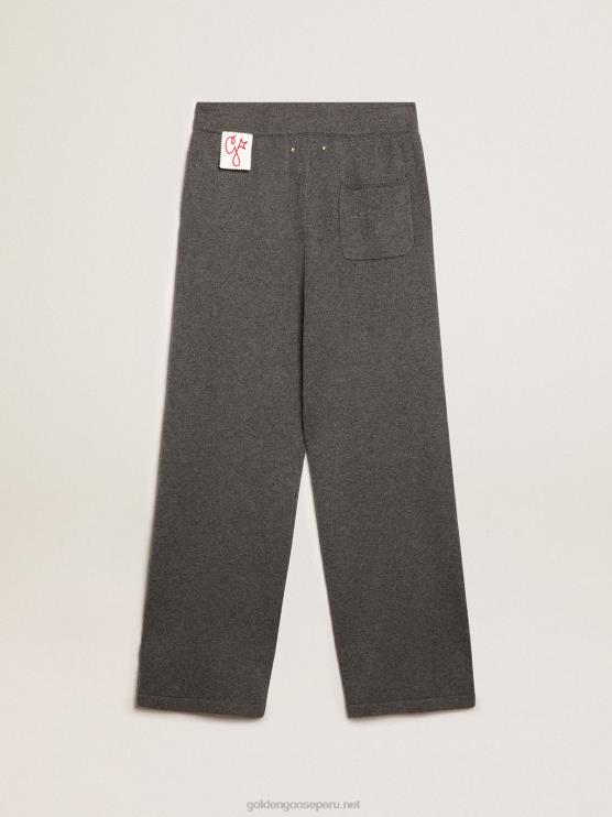 FDVPX815 Golden Goose hombres joggers de mezcla de cachemir gris jaspeado