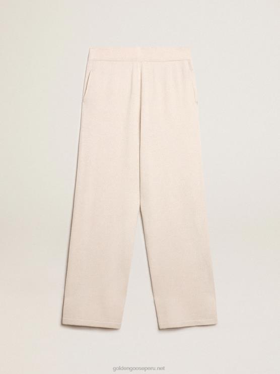 FDVPX817 Golden Goose hombres joggers blancos de mezcla de cachemira