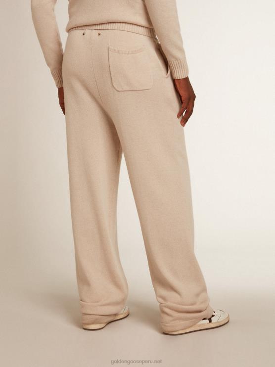 FDVPX817 Golden Goose hombres joggers blancos de mezcla de cachemira