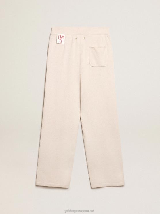 FDVPX817 Golden Goose hombres joggers blancos de mezcla de cachemira