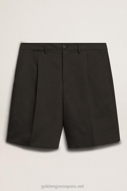 FDVPX823 Golden Goose hombres bermudas de algodón negro