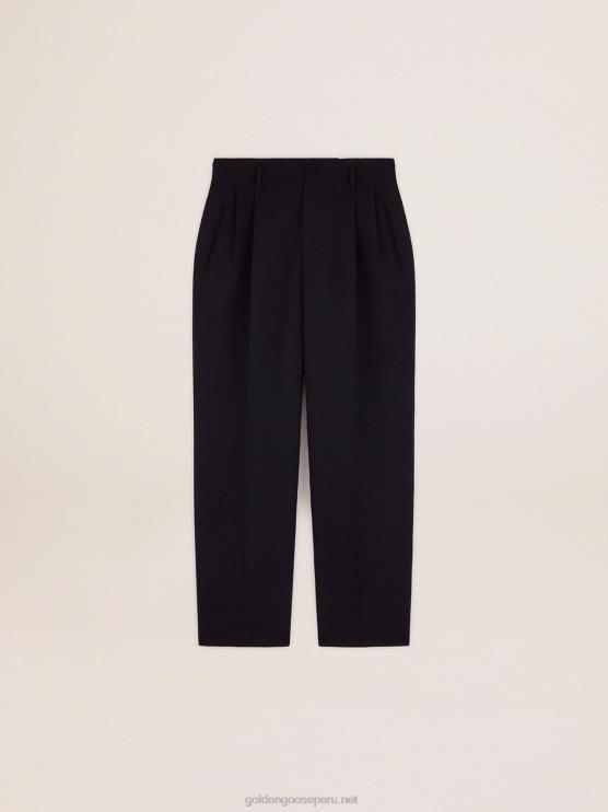 FDVPX826 Golden Goose hombres pantalones anchos de la colección en lana azul oscuro