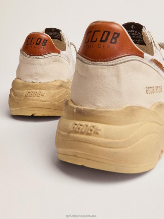 FDVPX517 Golden Goose hombres zapatillas deportivas running sole ltd con estrella de piel marrón con estampado de lagarto y refuerzo del talón de piel color canela