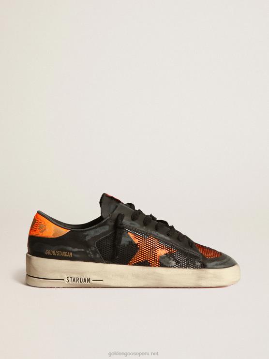 FDVPX544 Golden Goose hombres zapatillas stardan negras y naranjas
