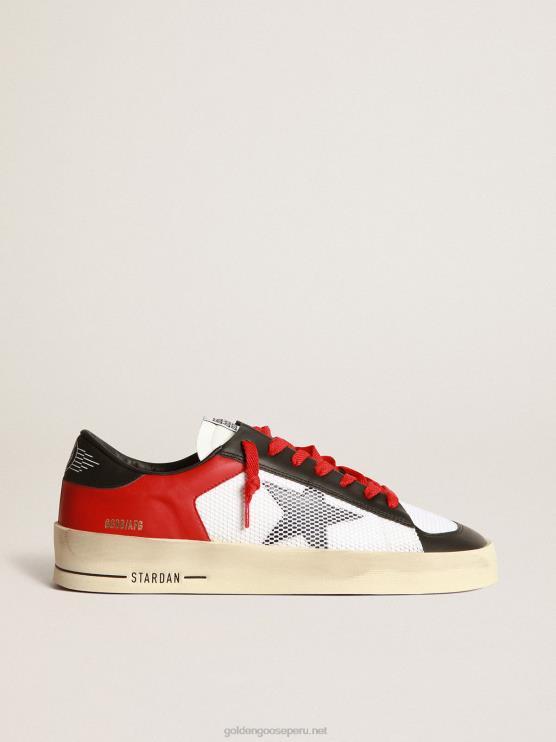 FDVPX563 Golden Goose hombres zapatillas stardan de piel con inserciones de malla