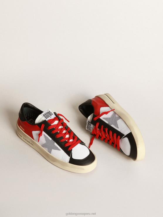 FDVPX563 Golden Goose hombres zapatillas stardan de piel con inserciones de malla